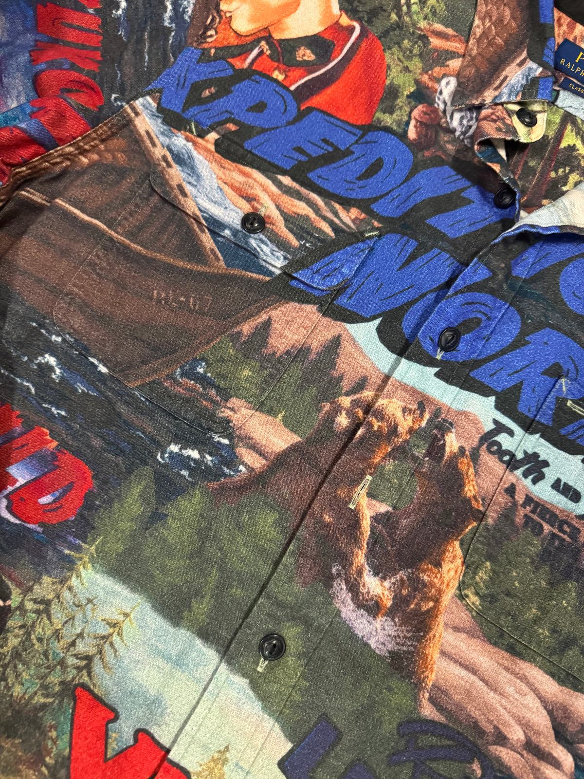 NWT Polo Ralph Lauren Sportsman Graphic Flannel Button Up