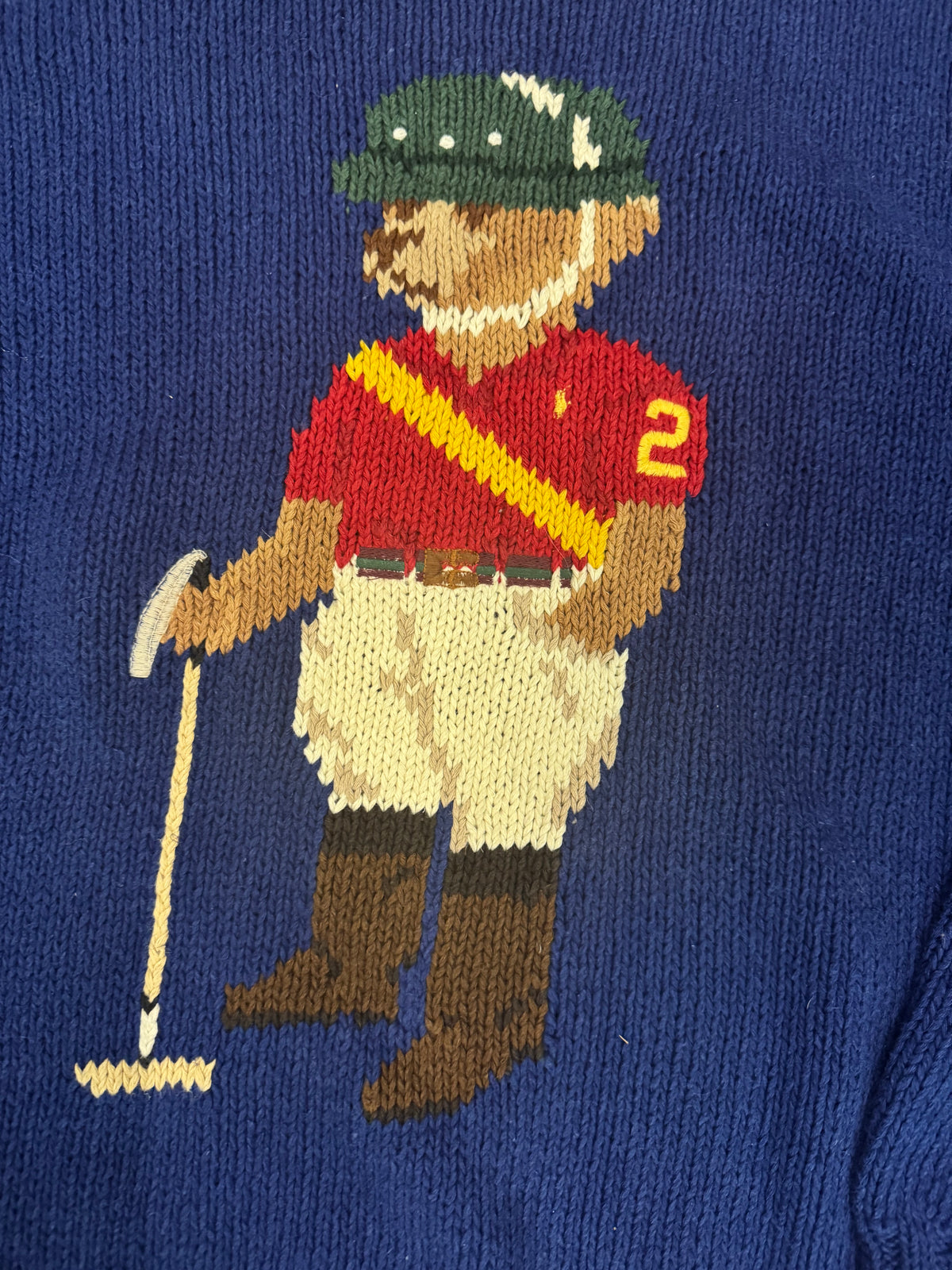 Vintage OG Polo Ralph Lauren Number 2 Bear Knit Sweater