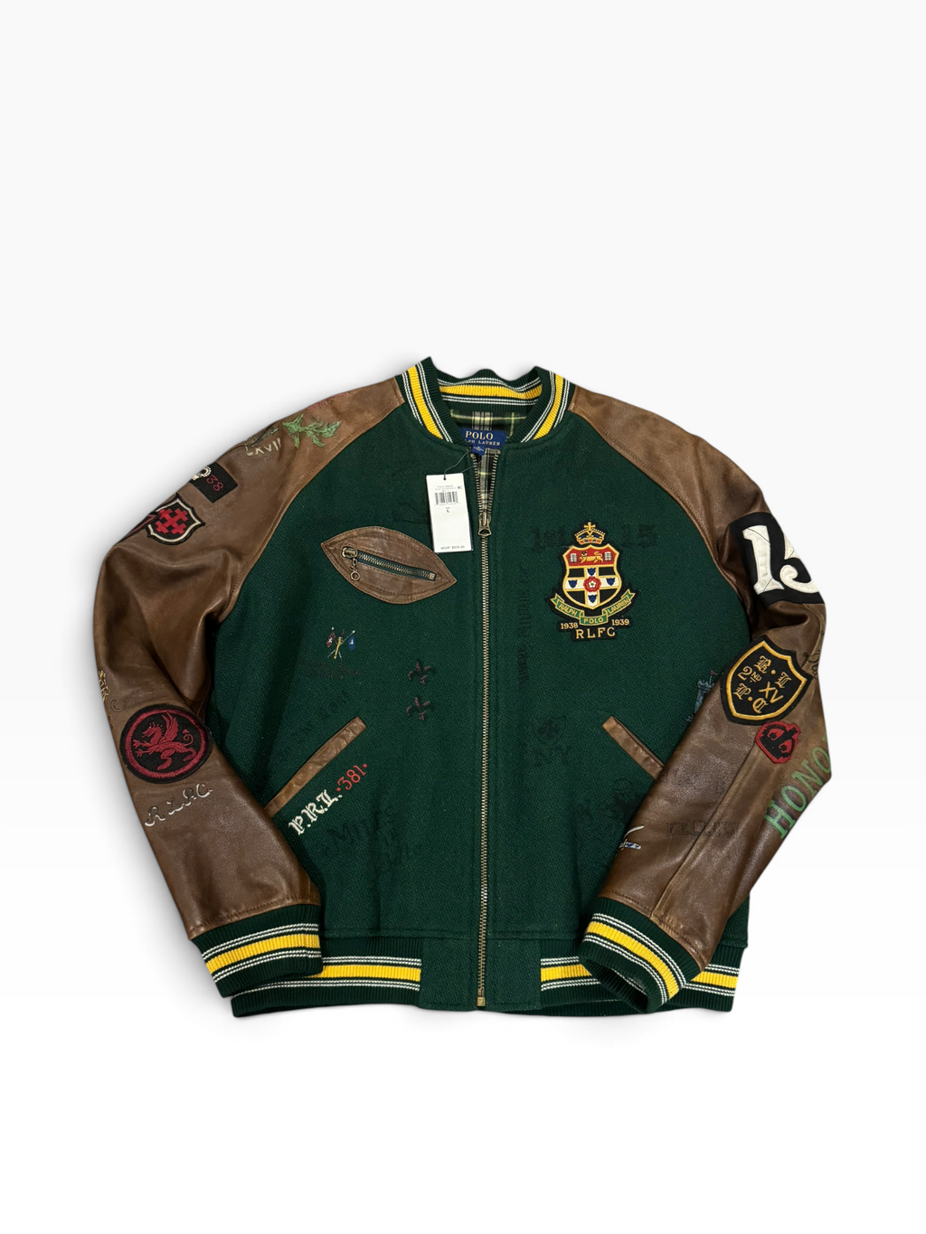 NWT Polo Ralph Lauren Leather Varsity Jacket