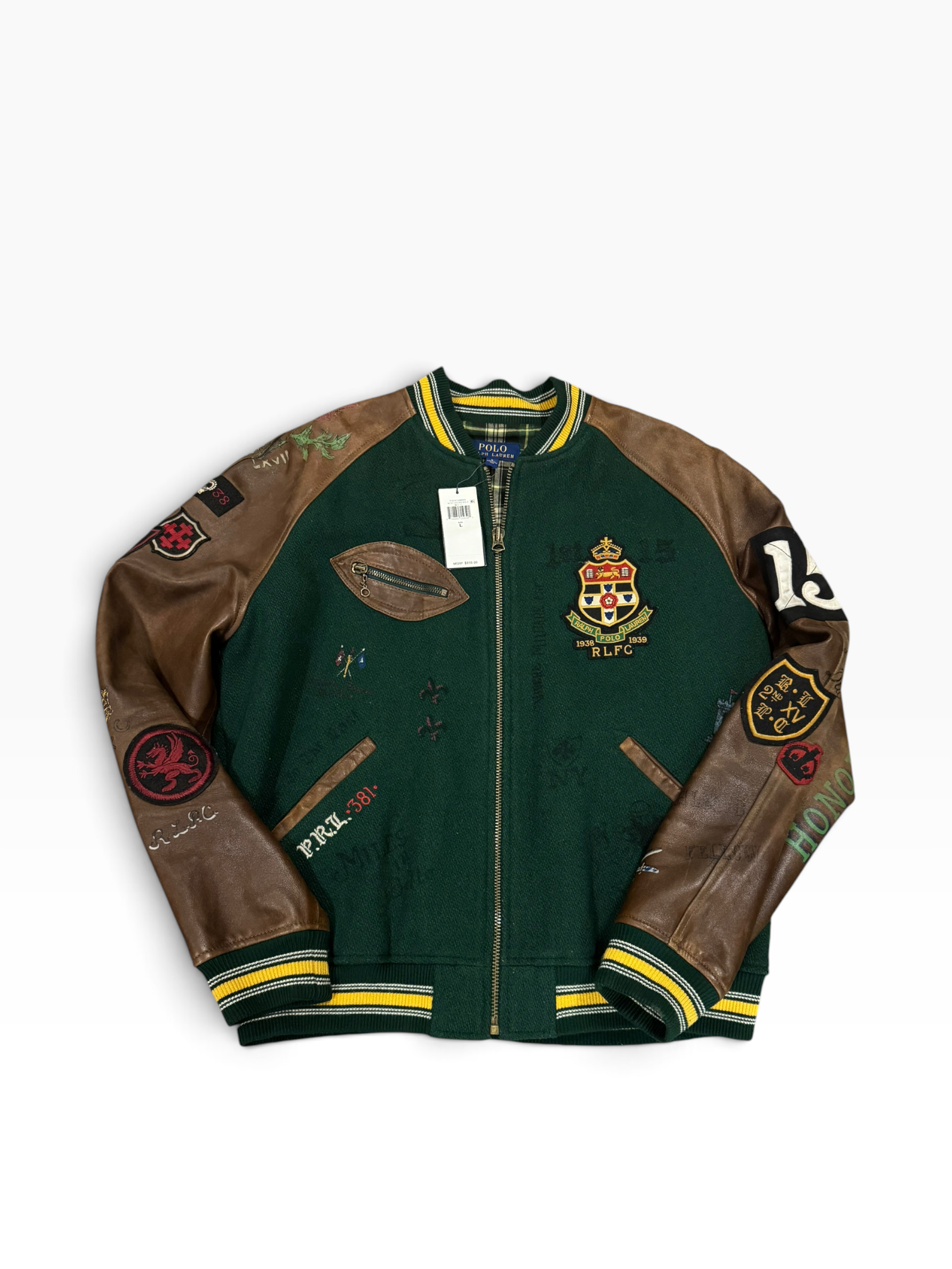 NWT Polo Ralph Lauren Leather Varsity Jacket