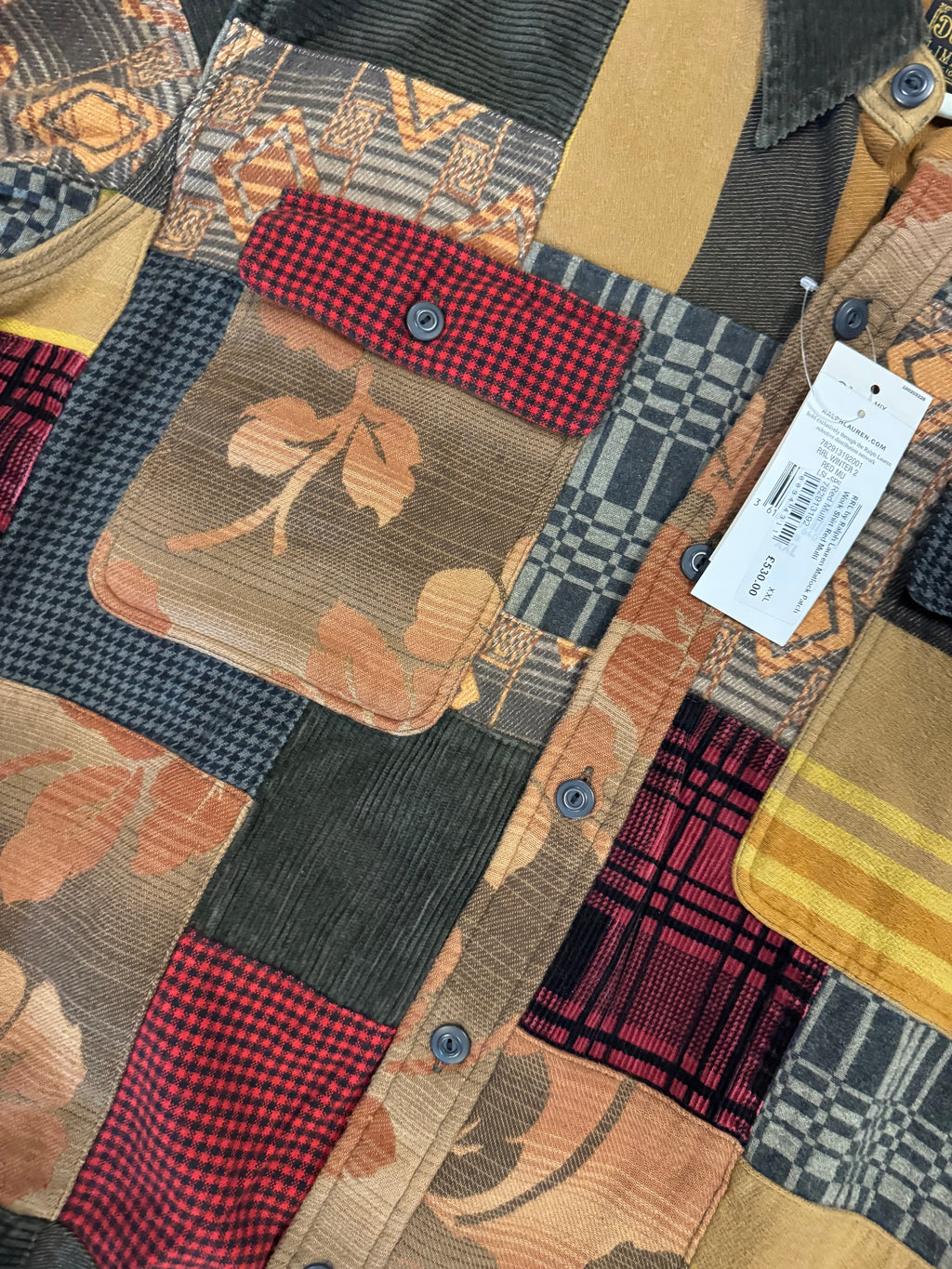 NWT RRL Ralph Lauren Limited Edition Patchwork Workshirt