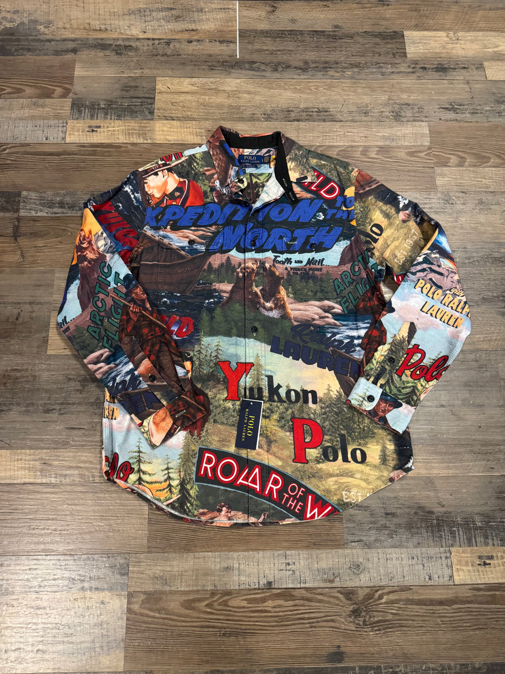 NWT Polo Ralph Lauren Sportsman Graphic Flannel Button Up