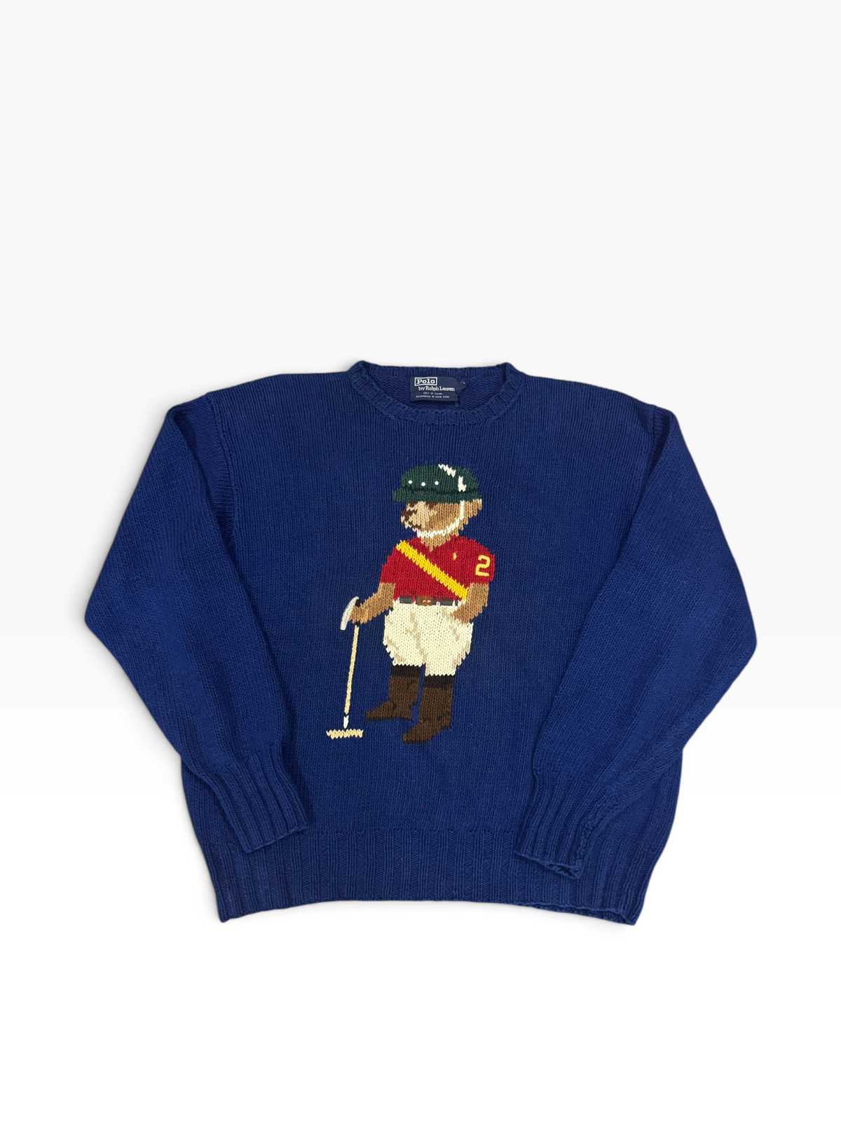 Vintage OG Polo Ralph Lauren Number 2 Bear Knit Sweater