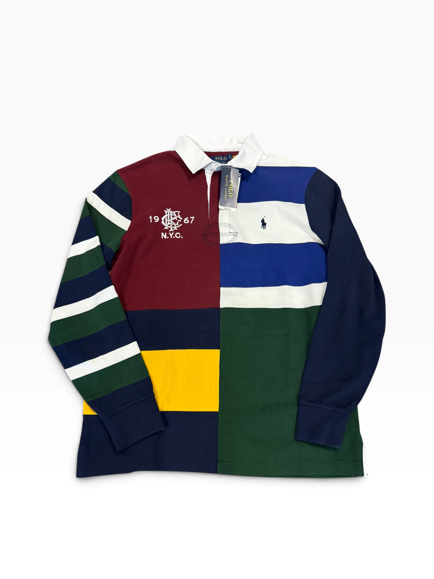 NWT Polo Ralph Lauren Patchwork NYC Scribble Rugby