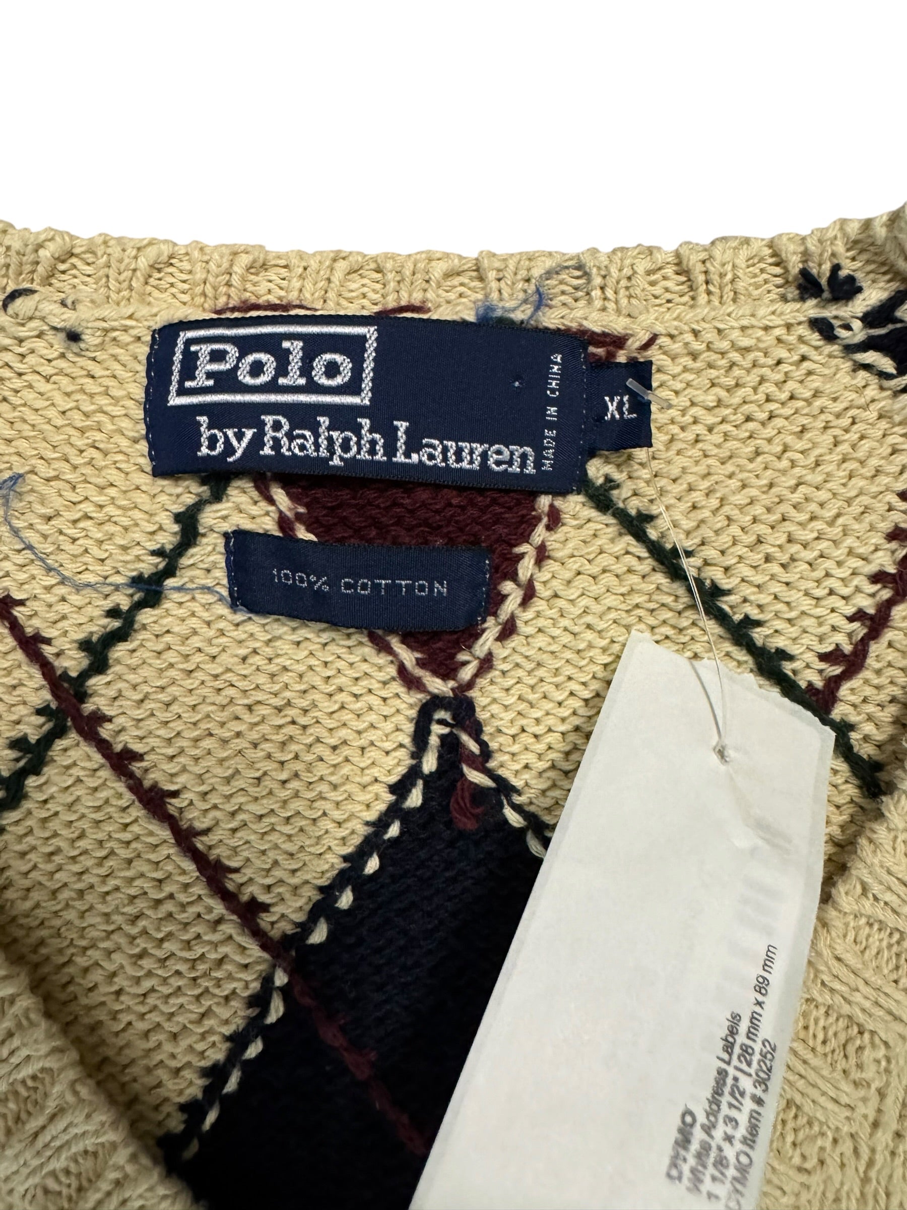 Vintage OG Polo Ralph Lauren Knit Argyle Vest
