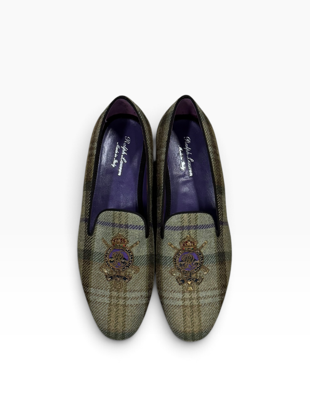 Limited Edition Polo Ralph Lauren Purple Label Crest Slippers