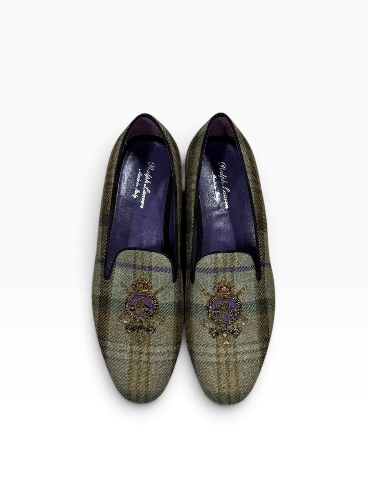 Limited Edition Polo Ralph Lauren Purple Label Crest Slippers